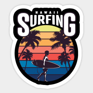 surfing hawaii Sticker